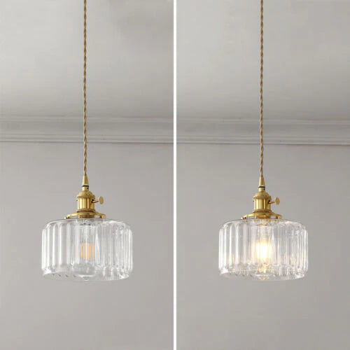 Lampada a sospensione vintage in cristallo per sala da pranzo e soggiorno