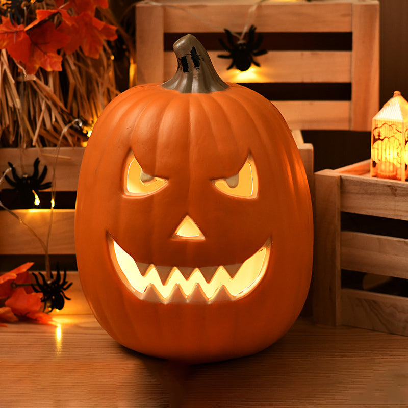 Lampada zucca Jack-O-Lantern a LED a batteria, lampada da pavimento decorativa per Halloween per soggiorno, portico e fe