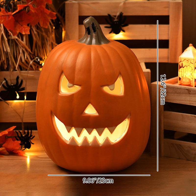 Lampada zucca Jack-O-Lantern a LED a batteria, lampada da pavimento decorativa per Halloween per soggiorno, portico e fe