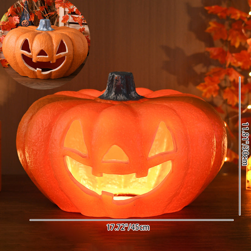 Lampada zucca Jack-O-Lantern a LED a batteria, lampada da pavimento decorativa per Halloween per soggiorno, portico e fe