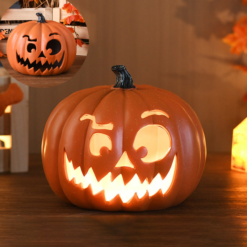 Lampada zucca Jack-O-Lantern a LED a batteria, lampada da pavimento decorativa per Halloween per soggiorno, portico e fe