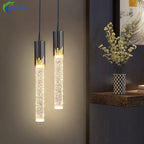 Lampadario a sospensione con pendenti in cristallo