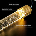 Lampadario a sospensione con pendenti in cristallo