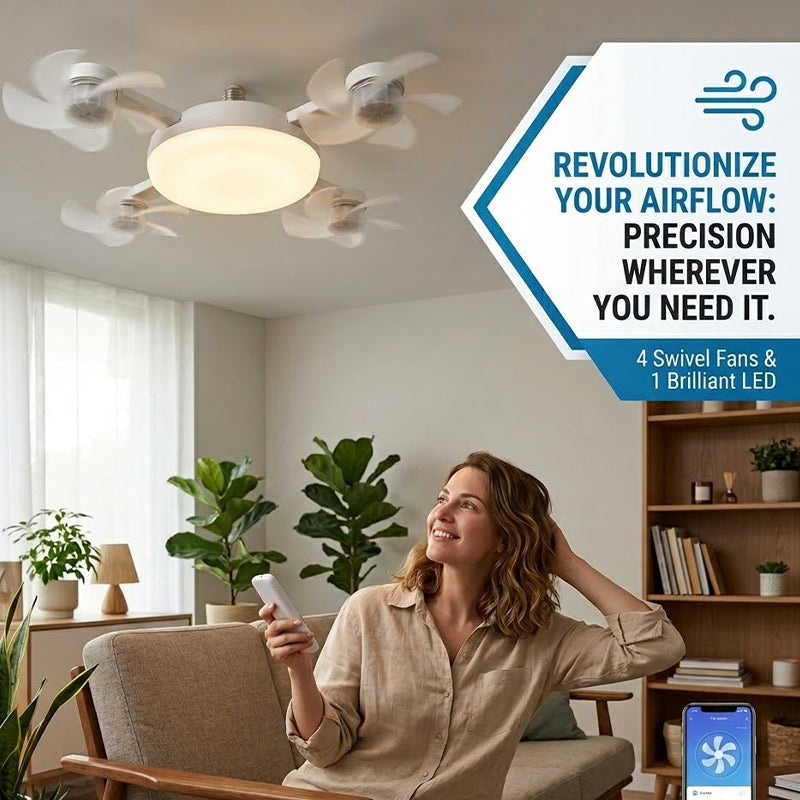 Lampadina ventilatore da soffitto con telecomando