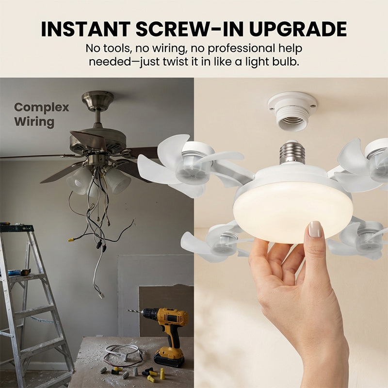 Lampadina ventilatore da soffitto con telecomando