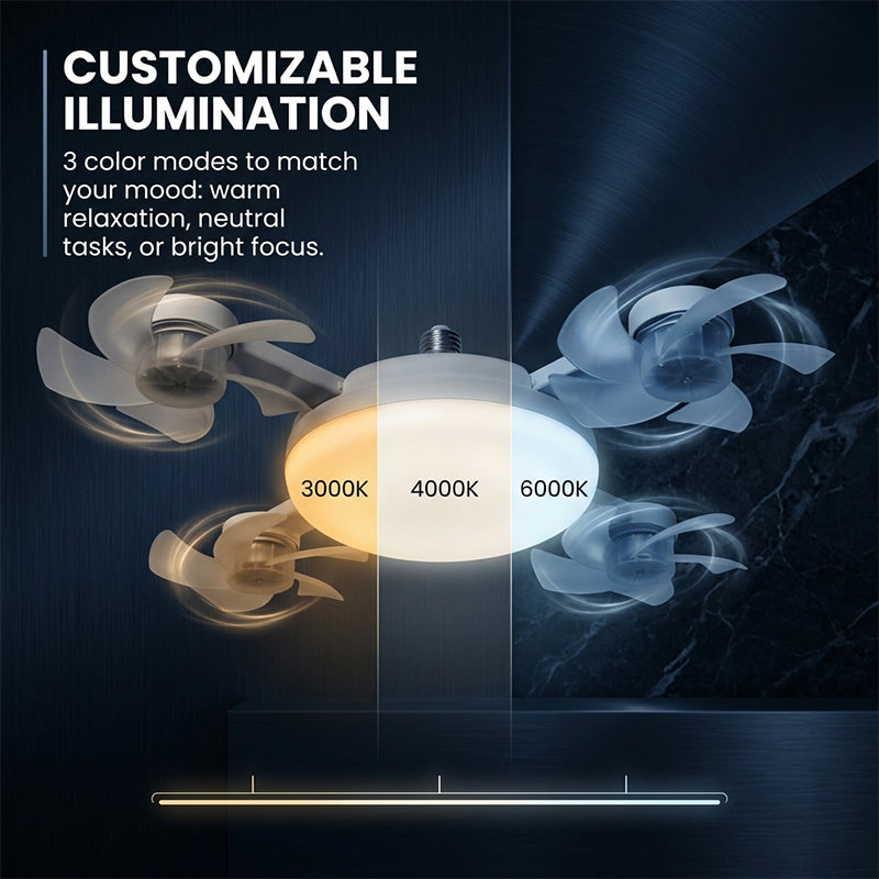 Lampadina ventilatore da soffitto con telecomando