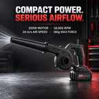 Livmore Turbo Blower soffiatore portatile cordless potenziato con doppie batterie ricaricabili