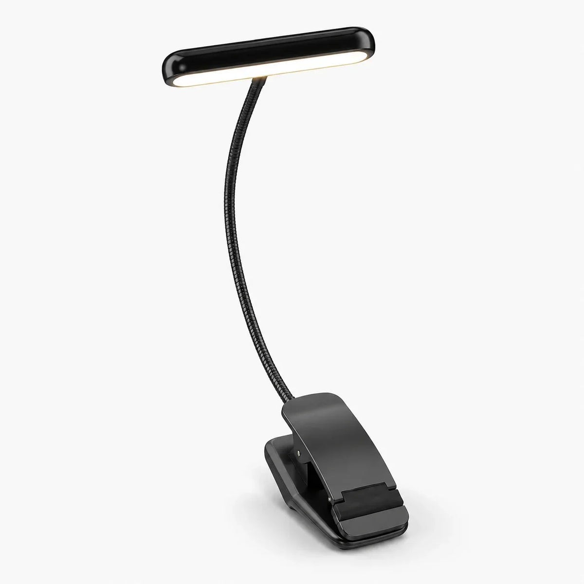 Luce da lettura con clip | Ricaricabile USB e collo flessibile