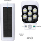 Luce solare con sensore di movimento 77 LED | 2000 lumen, rotazione 360 gradi, 3 modalità | impermeabile IP65 per estern