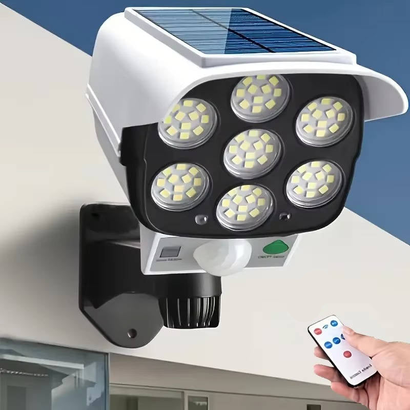 Luce solare con sensore di movimento 77 LED | 2000 lumen, rotazione 360 gradi, 3 modalità | impermeabile IP65 per estern