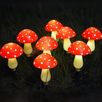 Luci da giardino solari a fungo | Fino a 20 LED, cavo da 12,5 m | Impermeabili IP65, sensore crepuscolare, 8 modalità lu