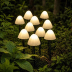 Luci da giardino solari a fungo | Fino a 20 LED, cavo da 12,5 m | Impermeabili IP65, sensore crepuscolare, 8 modalità lu