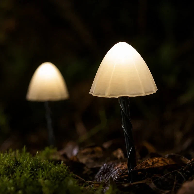 Luci da giardino solari a fungo | Fino a 20 LED, cavo da 12,5 m | Impermeabili IP65, sensore crepuscolare, 8 modalità lu