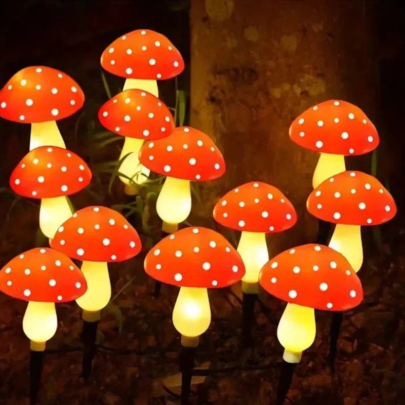 Luci da giardino solari a fungo | Fino a 20 LED, cavo da 12,5 m | Impermeabili IP65, sensore crepuscolare, 8 modalità lu