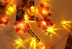 Luci LED a filo con foglie d'acero autunnali a batteria, ghirlanda decorativa per Halloween, Ringraziamento e camera da 