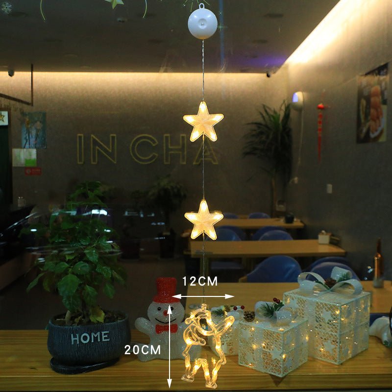 Luci LED natalizie con ventose per vetri e specchi