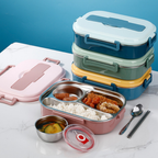 Lunch box bento in acciaio inox con scomparti