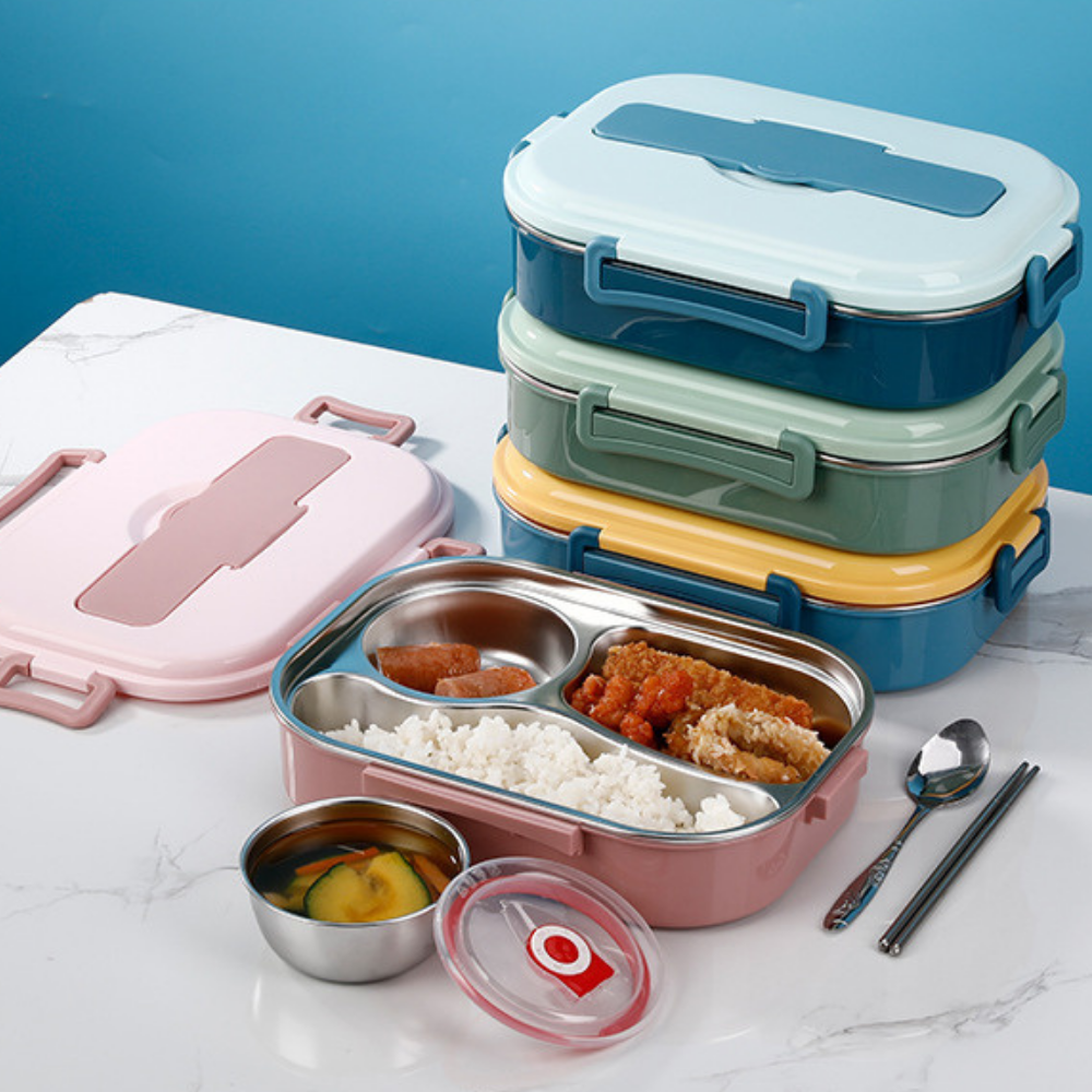 Lunch box bento in acciaio inox con scomparti