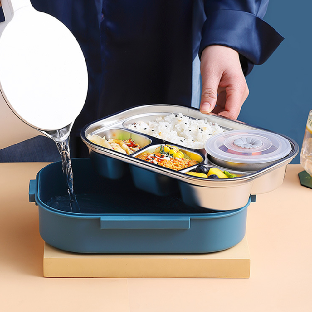 Lunch box bento in acciaio inox con scomparti