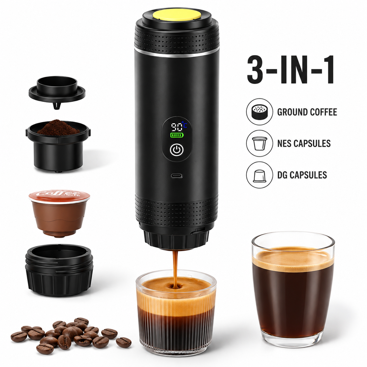 Macchina da caffè elettrica portatile a capsule