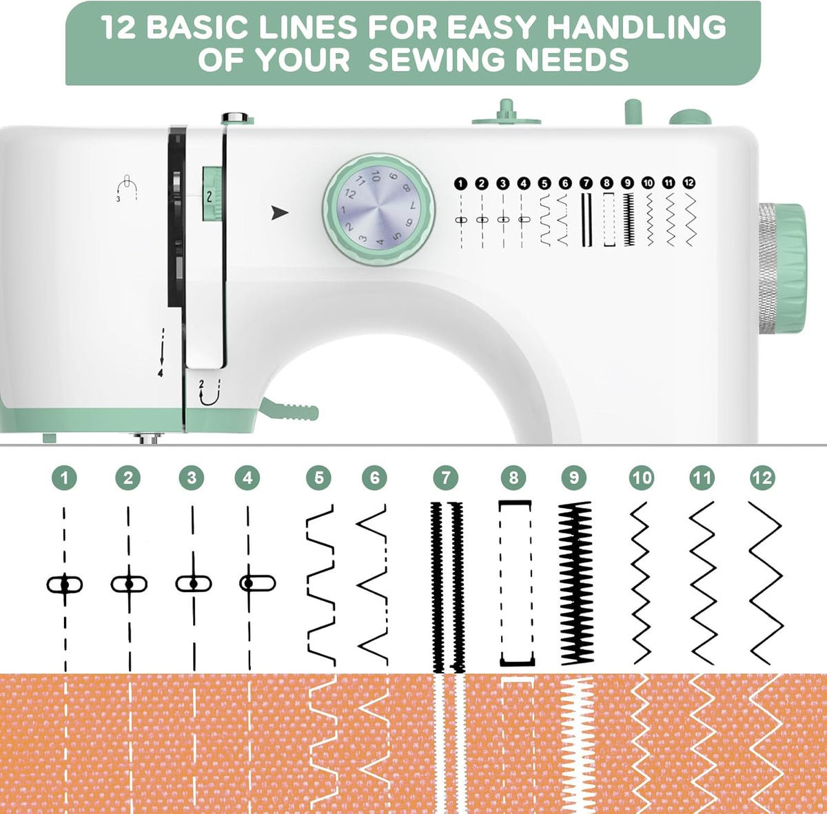 Macchina da cucire portatile con 12 punti e tavolo di estensione – StitchPro