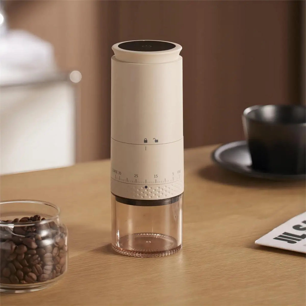 Macinacaffè elettrico ricaricabile USB-C 1500 mAh – macina a cono regolabile per caffè fresco
