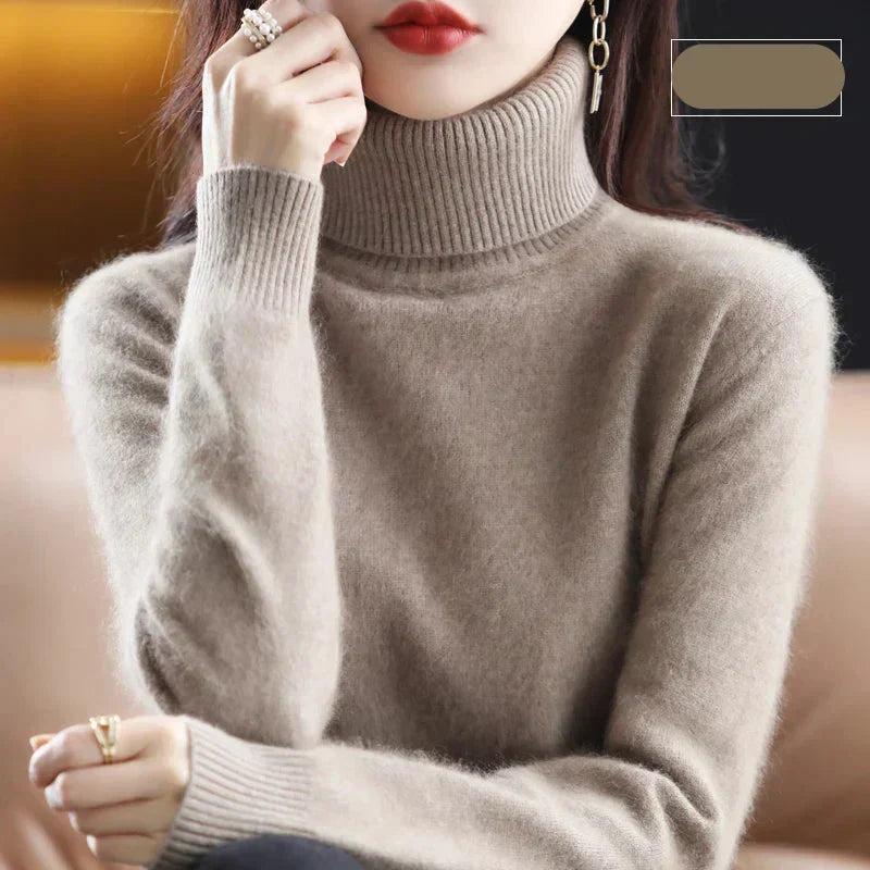 Maglione dolcevita in puro cashmere 100% per autunno e inverno