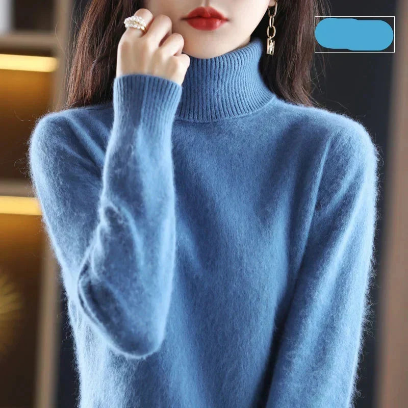 Maglione dolcevita in puro cashmere 100% per autunno e inverno