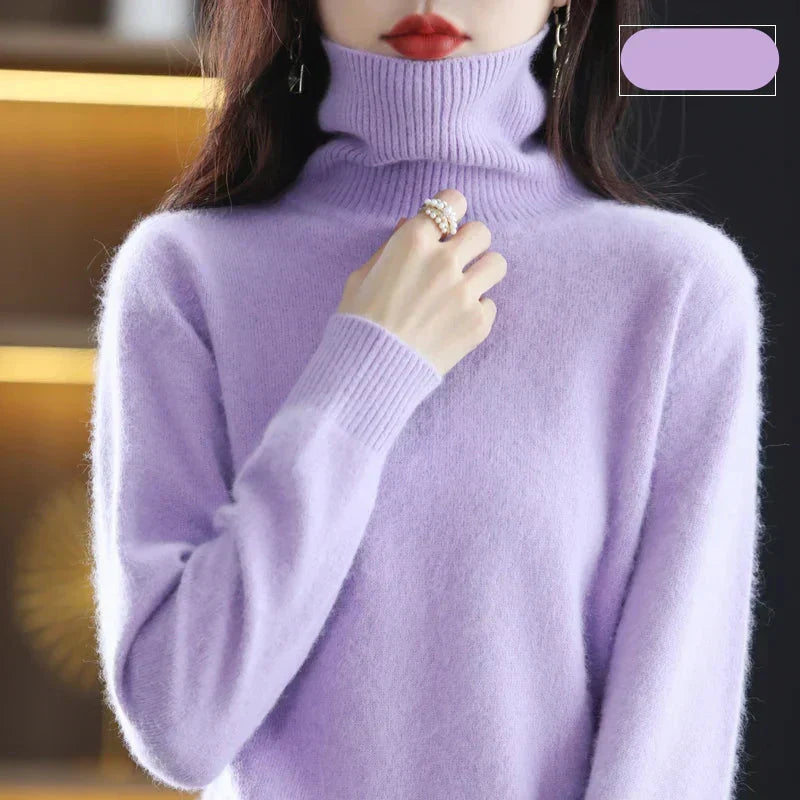Maglione dolcevita in puro cashmere 100% per autunno e inverno