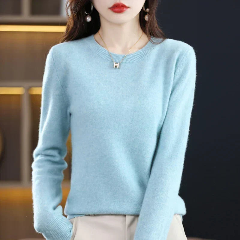 Maglione in pura lana cashmere per autunno e inverno