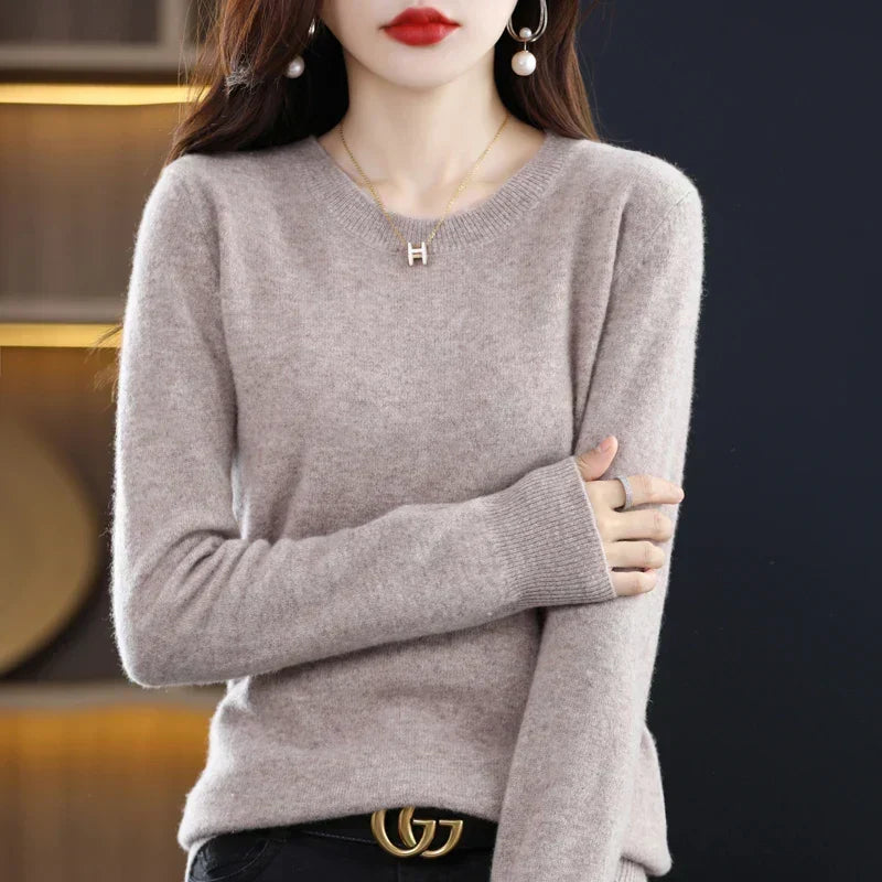 Maglione in pura lana cashmere per autunno e inverno