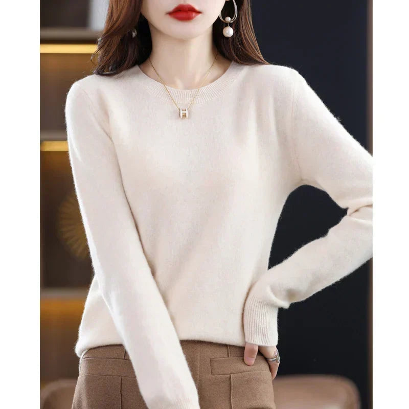Maglione in pura lana cashmere per autunno e inverno