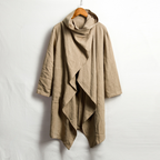 Mantello unisex in lino con cappuccio