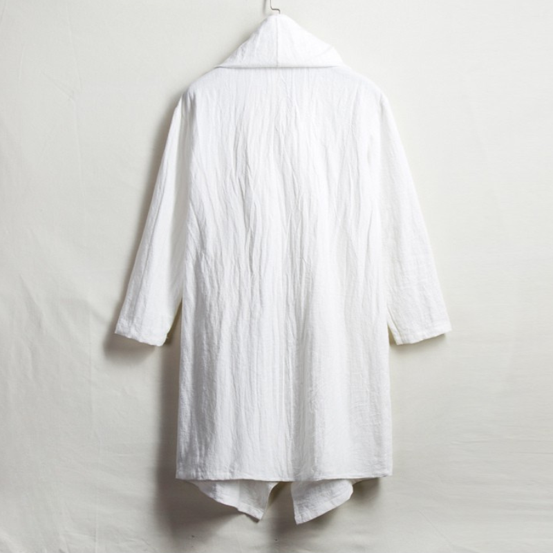 Mantello unisex in lino con cappuccio
