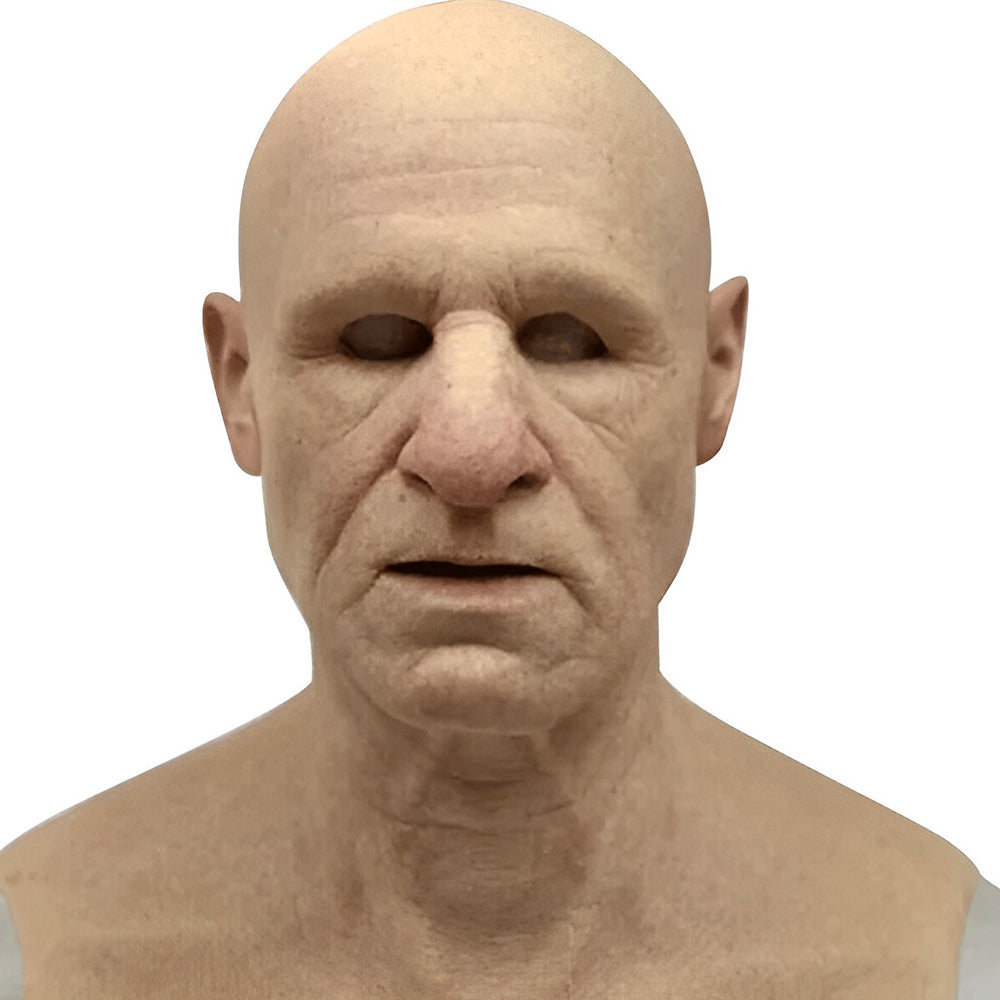 Maschera copricapo in lattice naturale con bocca mobile