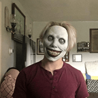 Maschera di Halloween spaventosa, maschera demone sorridente in lattice per adulti, maschera inquietante per feste e cos