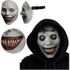 Maschera di Halloween spaventosa, maschera demone sorridente in lattice per adulti, maschera inquietante per feste e cos