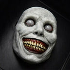 Maschera di Halloween spaventosa, maschera demone sorridente in lattice per adulti, maschera inquietante per feste e cos