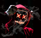 Maschera di Halloween spaventosa, maschera demone sorridente in lattice per adulti, maschera inquietante per feste e cos