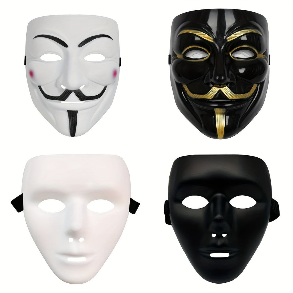 Maschera integrale in plastica Anonymous per Halloween e cosplay