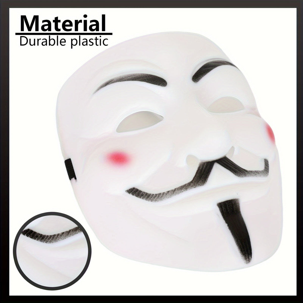 Maschera integrale in plastica Anonymous per Halloween e cosplay