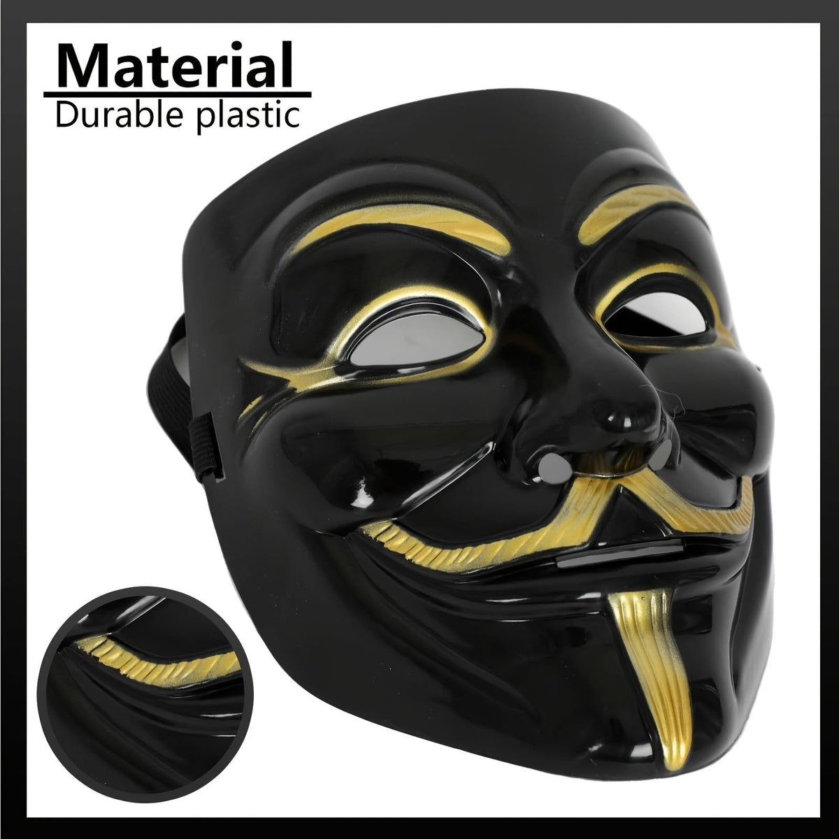 Maschera integrale in plastica per Halloween – Anonymous Cosplay