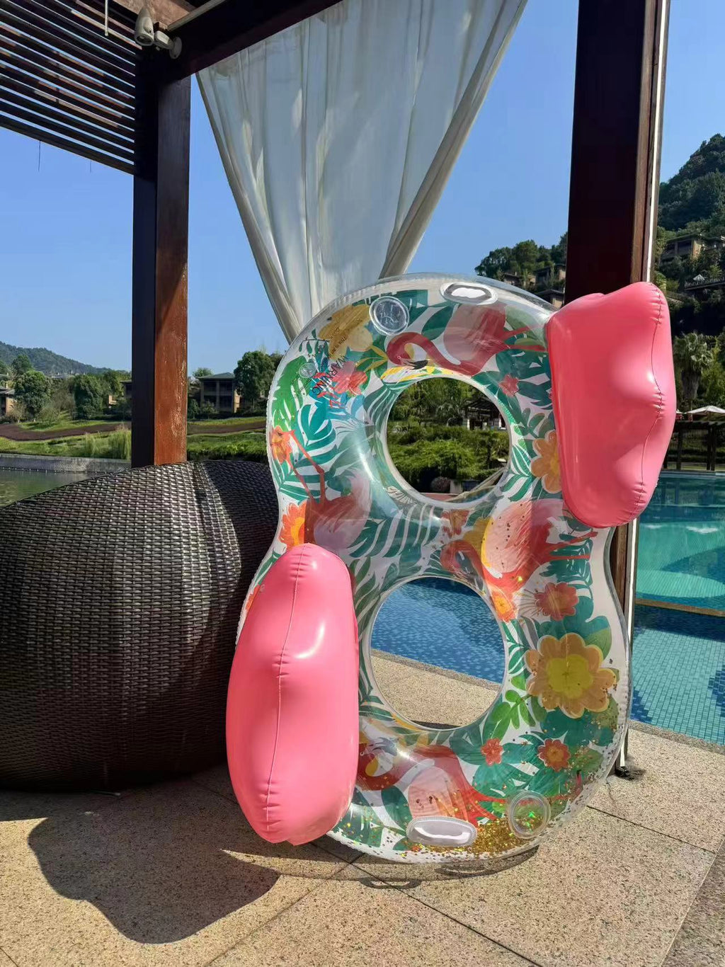 Materassino gonfiabile da piscina con oblò trasparente