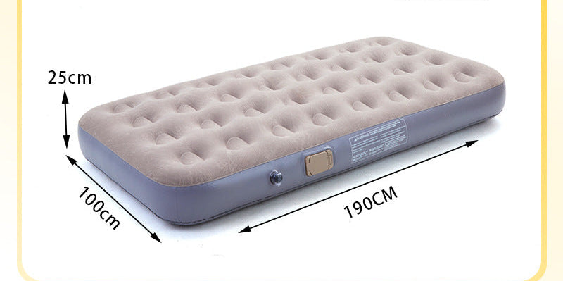 Materassino gonfiabile elettrico singolo con pompa automatica integrata, superficie flockata trapuntata e bordi rialzati