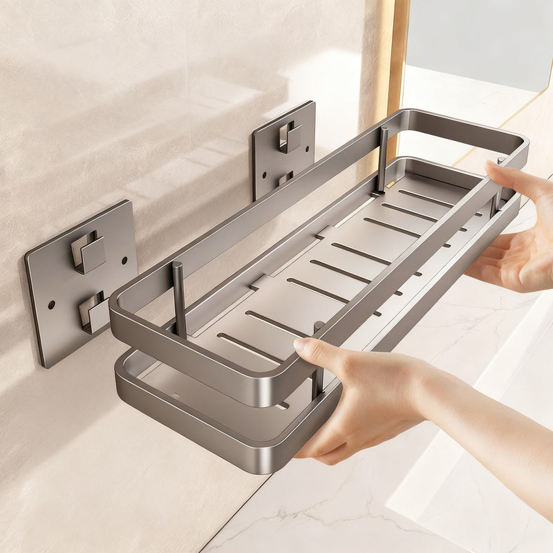 Mensola bagno in acciaio inox senza forare