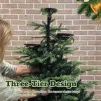 Mensola puntale per albero di Natale a tre ripiani in ferro 91 cm
