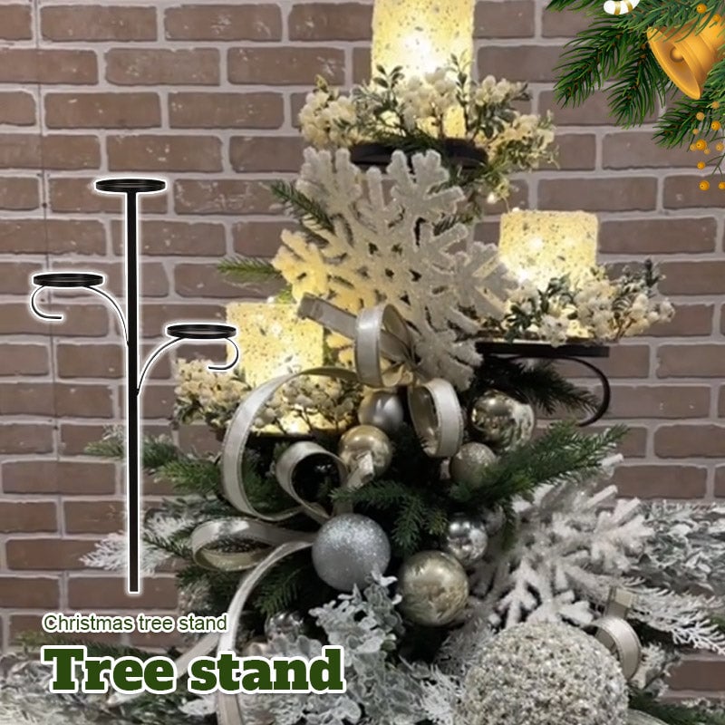 Mensola puntale per albero di Natale a tre ripiani in ferro 91 cm