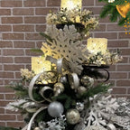 Mensola puntale per albero di Natale a tre ripiani in ferro 91 cm