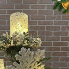 Mensola puntale per albero di Natale a tre ripiani in ferro 91 cm
