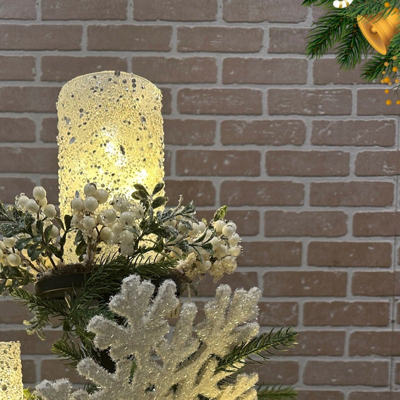 Mensola puntale per albero di Natale a tre ripiani in ferro 91 cm